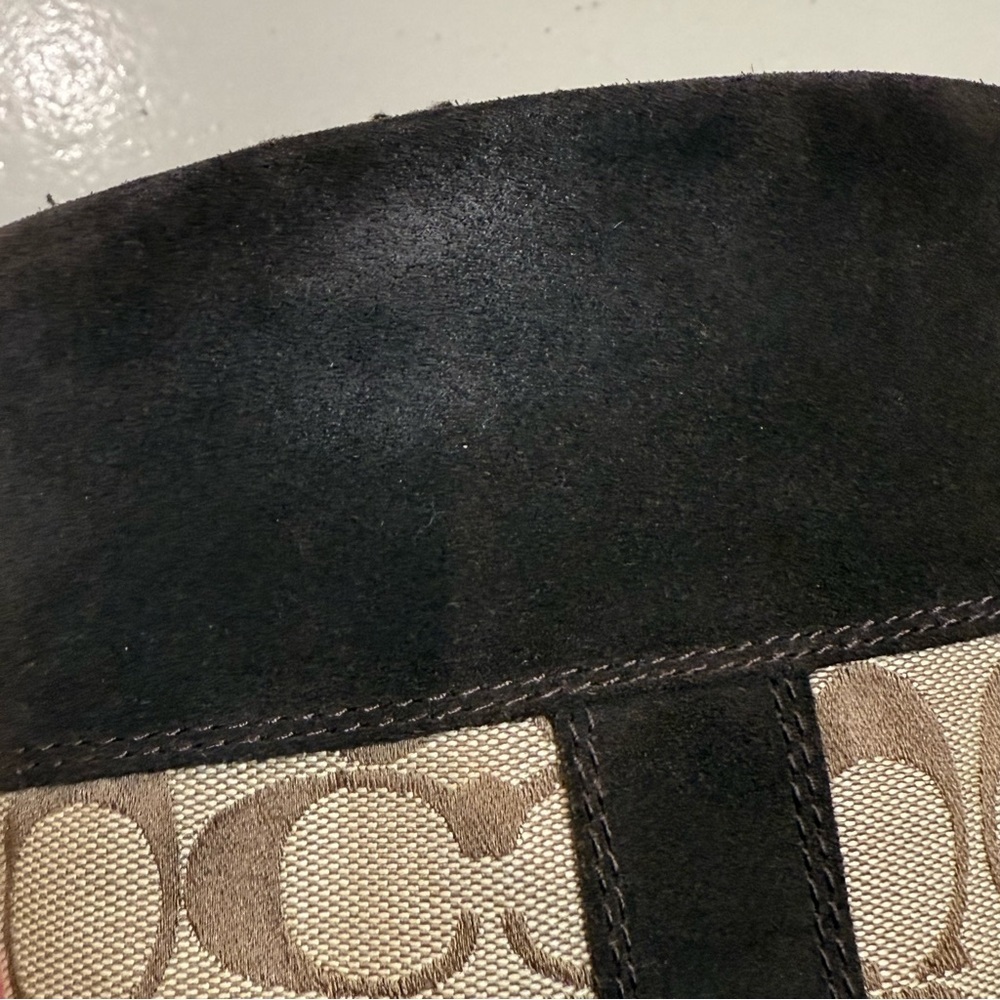 Coach Brown Signature Suede and Logo Mid-Calf Boots - Picture 14 of 14